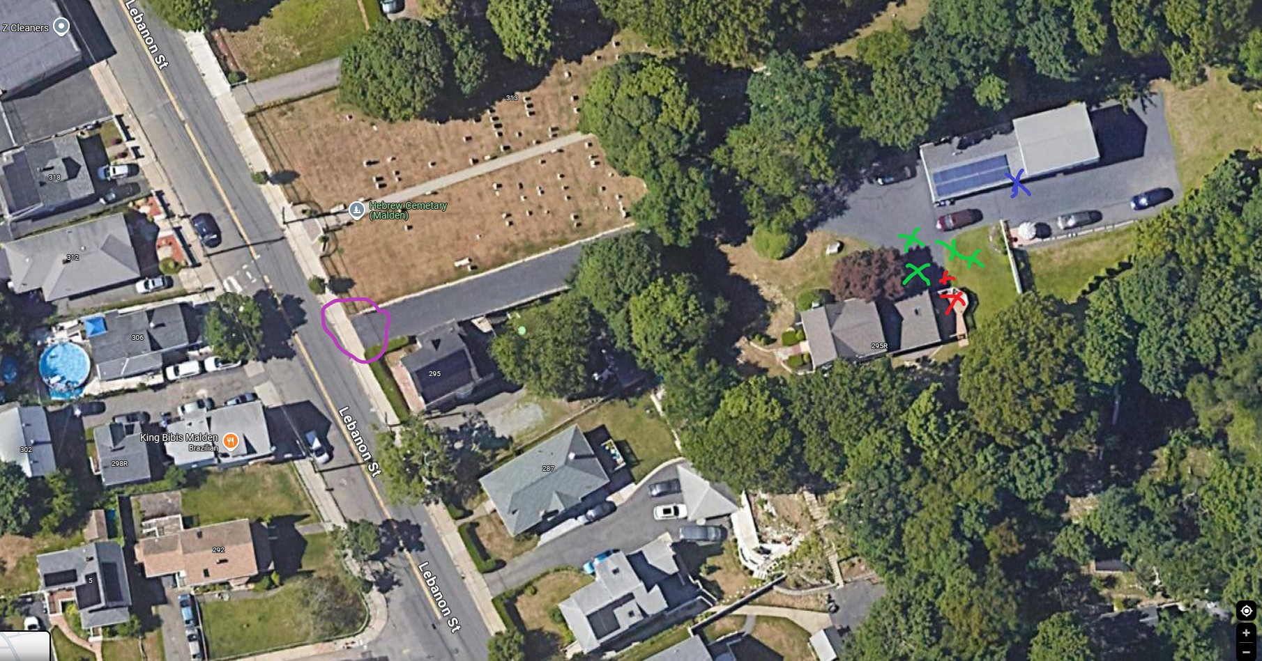 MAP of 295R Lebanon St.